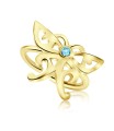 Cute Butterfly with Stone Silver Ear Cuff EC1-10